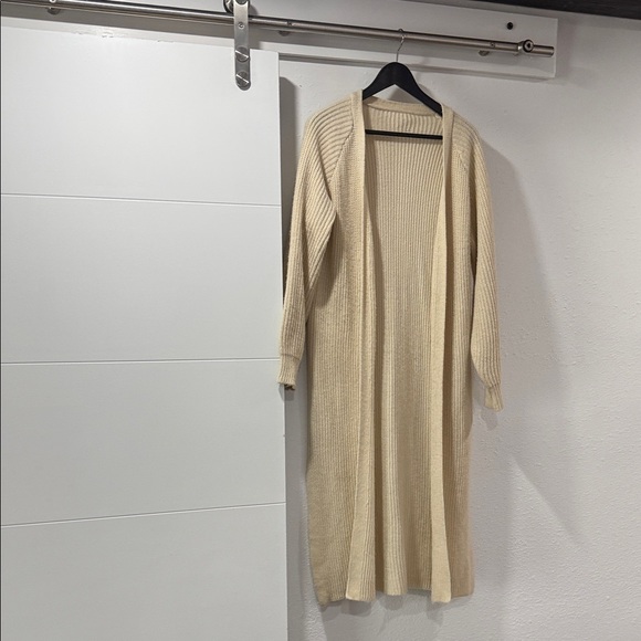 Super Cozy Long Cream Knit Cardigan - Picture 12 of 12